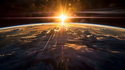 sunrise from space. 