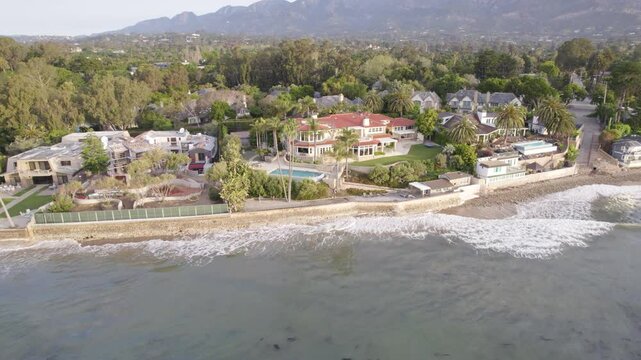 Montecito Oceanfront Luxury Property With Pacific Ocean and Mountains in the Background - Fly Away