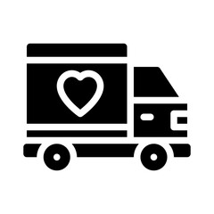 delivery truck glyph icon