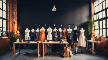 Women's fashion design studio or workshop for fashion houses and small businesses.