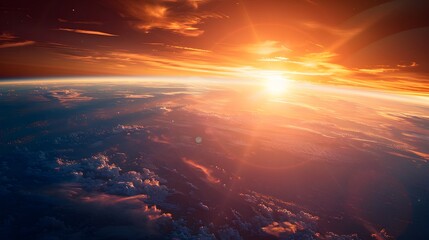 sunrise from space. 