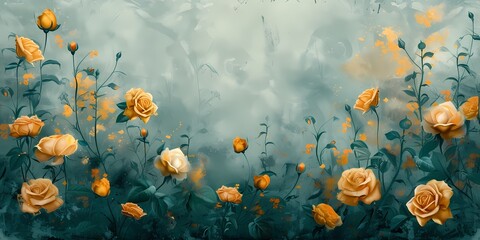 A vibrant watercolor background featuring a mix of wildflowers in yellow and purple hues. The delicate brushstrokes create a soft, artistic rendering perfect for creative projects and designs.