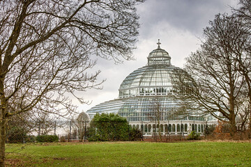 palacio, cristal, jard&iacute;n, lujo