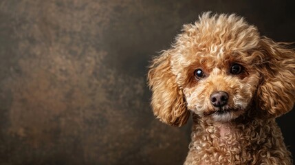 Studio photoshoot with a toy poodle dog