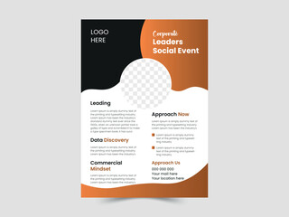 Creative, Modern, Unique, Clean, and Professional Corporate Company Business Flyer Template Design.	