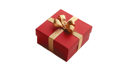 red gift box with gold ribbon