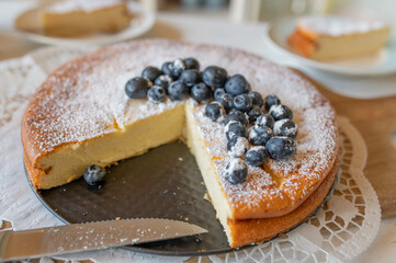 Cheesecake without base fresh and homemade baked
