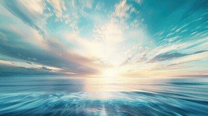 abstract coastal wallpaper with vibrant sunrise blue sky and sea seascape concept