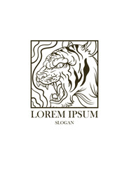 Fototapeta premium tiger head logo symbol icon for sport company