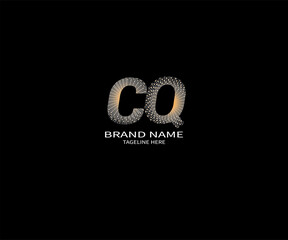 CQ LETTER LOGO Design ONE BLACK BACKGROUND