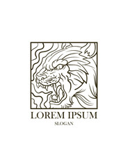 tiger head logo symbol icon for sport company