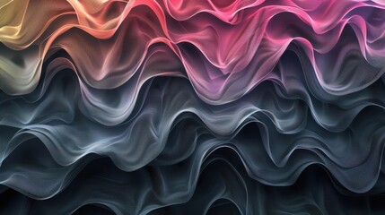 Obraz premium abstract grey fabric wall with glitch effect digital noise texture and vibrant color gradient 3d rendering