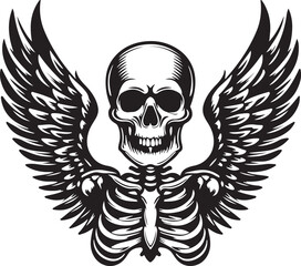 skull with wings
