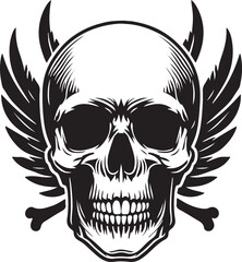 skull with wings