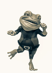 super frog is dancing