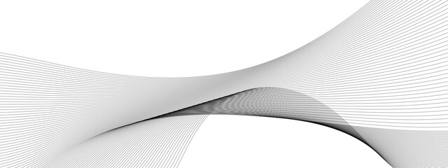 Abstract wavy lines on transparent background with grey smooth element swoosh speed wave modern stream background. You can used for banner, template, wallpaper, business wave curve lines background. 