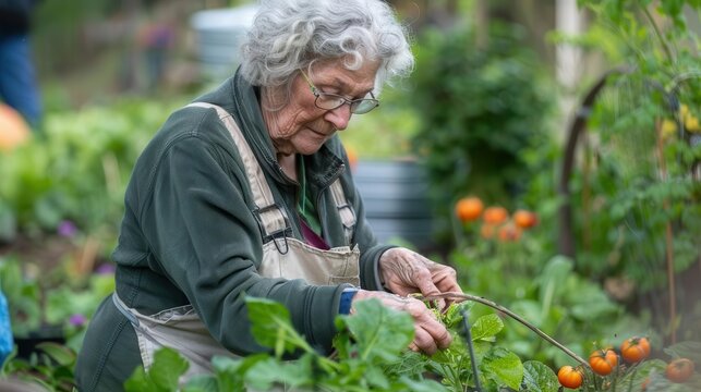 active senior citizens nurture community garden together fostering nature connection and wellbeing