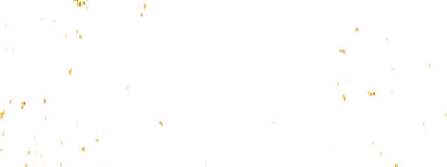 Luxury golden confetti glitter and zigzag ribbon falling down on transparent background. Holyday, festive and celebration background. Vector illustration.