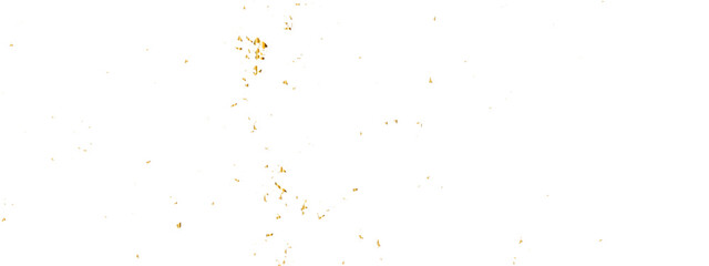 Luxury golden confetti glitter and zigzag ribbon falling down on transparent background. Holyday, festive and celebration background. Vector illustration.