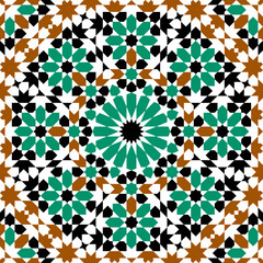 Seamless arabic geometric ornament based on traditional arabic art. Arabian tile. 