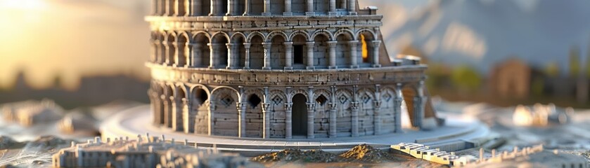 Obraz premium Detailed 3D model of a famous landmark like the Statue of Liberty or the Great Wall of China