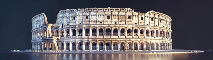 Obraz premium Detailed 3D model of a famous historical building like the Parthenon or the Taj Mahal