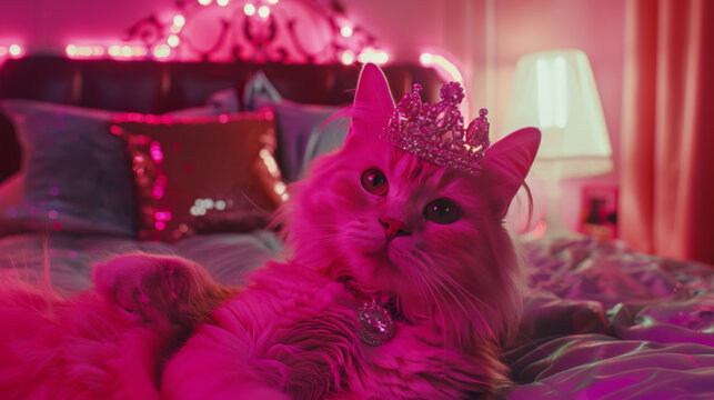 cute pink cat