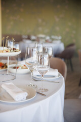table set for a wedding reception