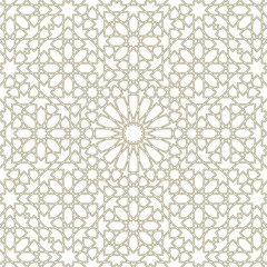Seamless arabic geometric ornament based on traditional arabic art. Arabian tile. Lines.