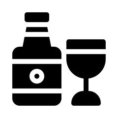 champagne glyph icon