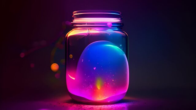 Colorful jar, dreams concept. Generative Ai