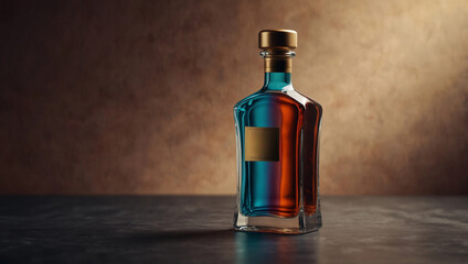 Expensive elite luxury Bottle of Scotch Whiskey unbranded Next to creative mockup background
