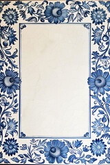 Delft blue porcelain tile.