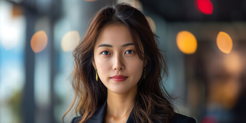 Obraz premium Beautiful asian business woman at work, stylish woman,business