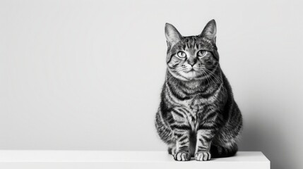 Classy European Shorthair Cat Poses in Studio Portrait Shot