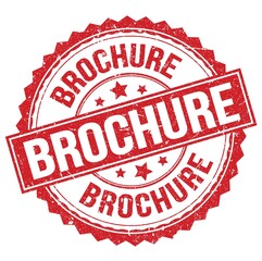 BROCHURE text on red round stamp sign
