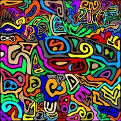 Colorful background with random shapes