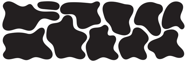  Modern liquid irregular blob shape abstract elements graphic flat style design fluid vector illustration set.