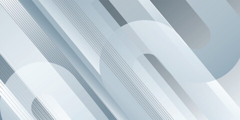 Obraz premium Abstract white Geometric banner design background.