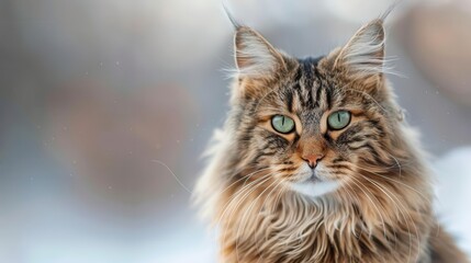 cute fluffy cat portrait with adorable expression high resolution digital photography