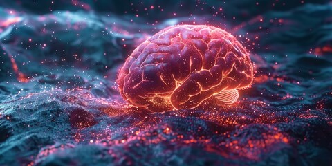 Illuminated Brain in a Sea of Digital Particles