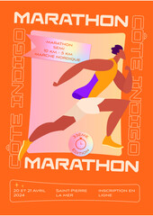 Marathon poster design, vector illustration