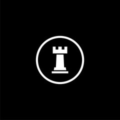  Rook icon simple sign isolated on black background