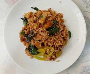 thai food dish menu fried rice Asian food khao pad curry
