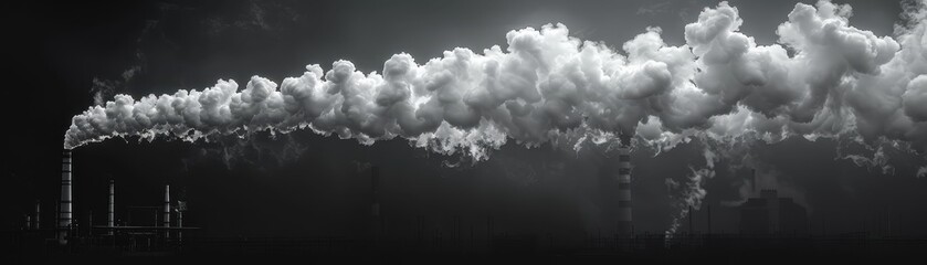 Emission of smoke from factory chimneys