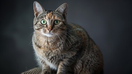 Obraz premium Beautiful Aegean Cat with Bicolor Coat in Studio Setting