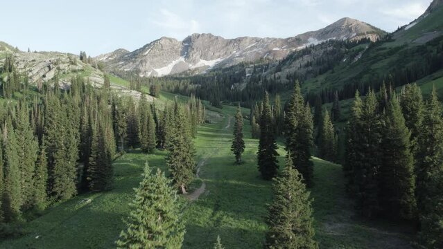 Aerial of Uinta Wasatch Cache National Forest Mountain Range in Utah