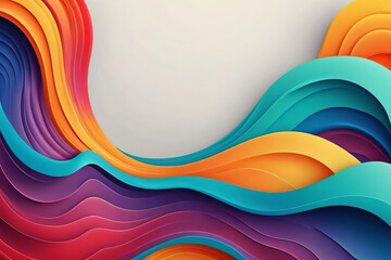 three abstract with colorful wavy shapes