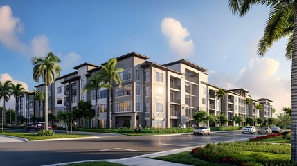 Obraz premium Modern Apartment Complex Exterior