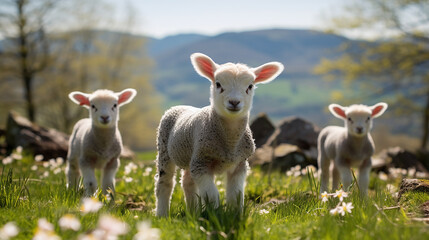 spring_Lambs_in_countryside_in_the_sunshine_brecon